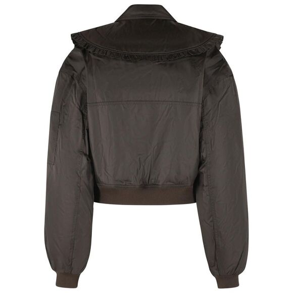 Ganni Brown Polyamide Bomber Jacket Women